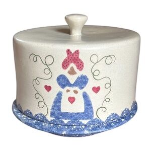 Vintage Country Crafts Waldenburg Arkansas Large Ceramic Cake Tray & Cover‎